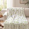 Four Leaf Clover Blanket, Multi-Purpose Air Conditioner Blanket, Soft Double-Sided Flannel Throw Blanket for Sofa Bed Dorm Office