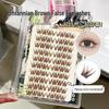 Misty Brown Coffee False Eyelashes - Glue-Free, Realistic, Large Capacity Manga Chestnut