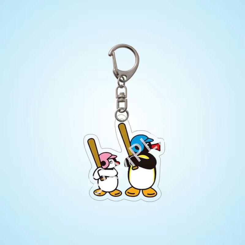 Rolig Pingvinfamilj Tecknad Akryl Nyckelring - Söt Väskberlock & Parprydnad