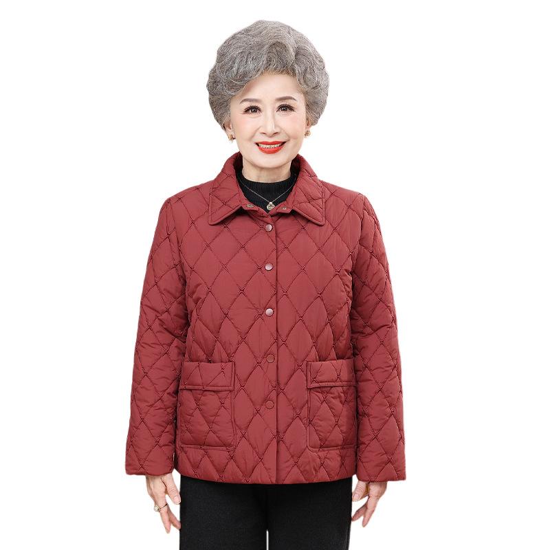 Mom's Winter Wardrobe: Lightweight Cotton-Padded Jacket for Mid-Aged and Elderly Women
