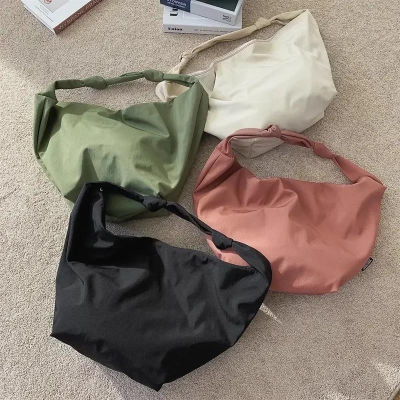 2024 New Canvas Totes Bags Women Casual Wild Ladies Handbags Solid Color Shoulder Women Bag Simple Female Messenger Bag Purses