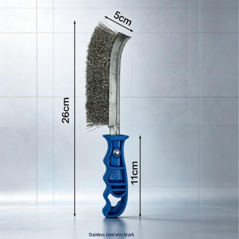 Long Handle Stainless Steel and Copper Wire Brush for Rust Removal