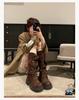 Frosted~ Soft leather boots women's 2025 autumn new belt buckle knight boots but knee two wear tall boots