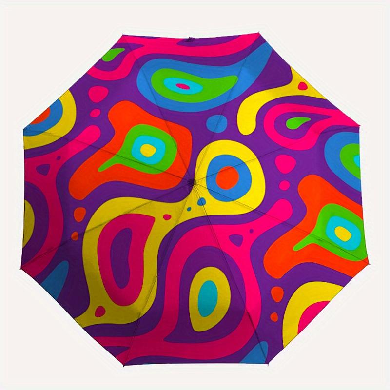

1pc Psychedelic Pattern Automatic Open/Close Umbrella, Ideal Fan Gift for Birthday, Christmas, Trendy Fashion yy250828046