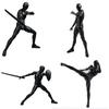 Gnallang Drawing Movable Comes with Changeable Model Cartoon Muscular Male and Female Black Doll, Joints, Stand, Gestures, Doll, Model, Body, -