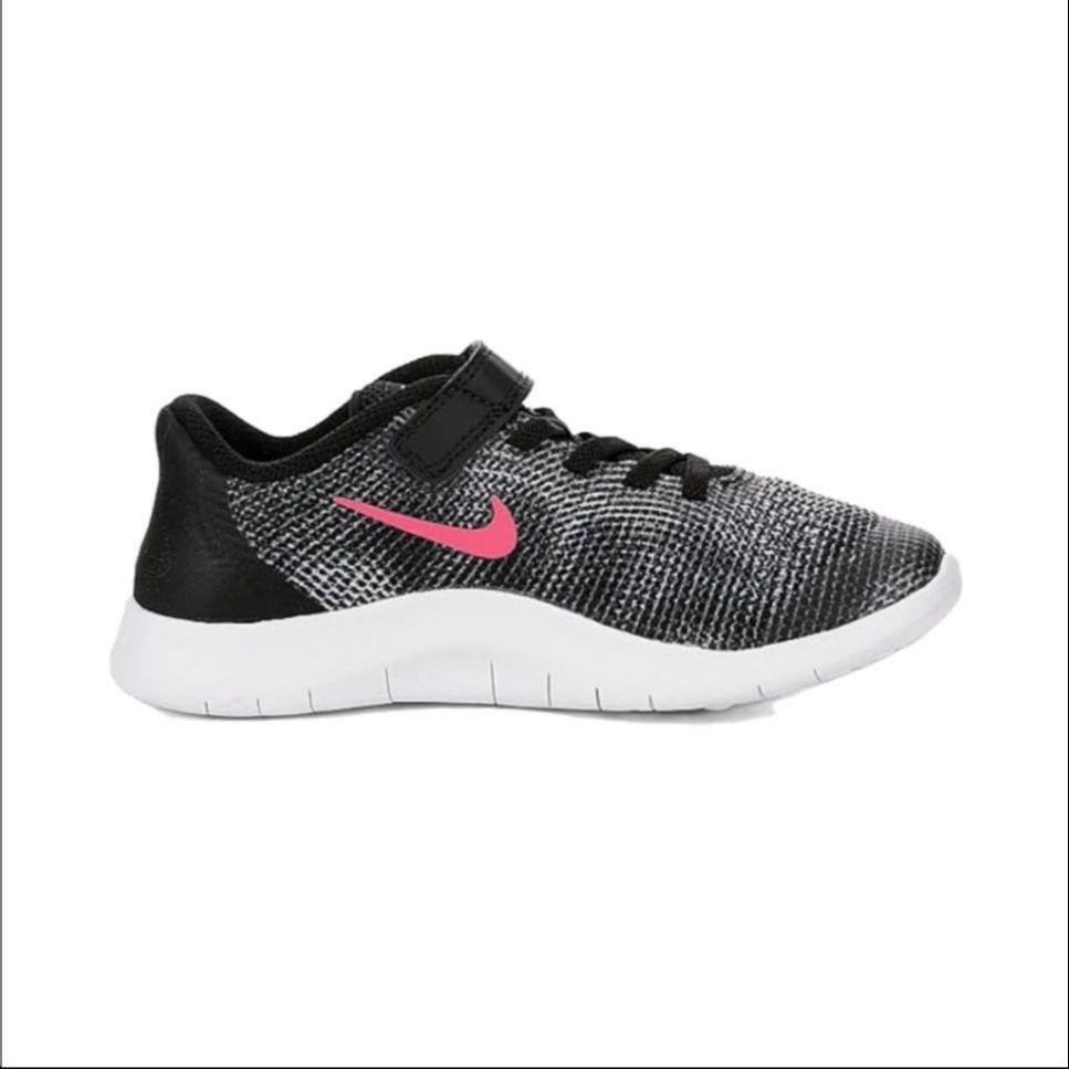 Nike Flex 2018 RN Comfortable Simple Non-Slip Low-Top Kids Running Shoes Kids sneaker Black White Red AH3437-001