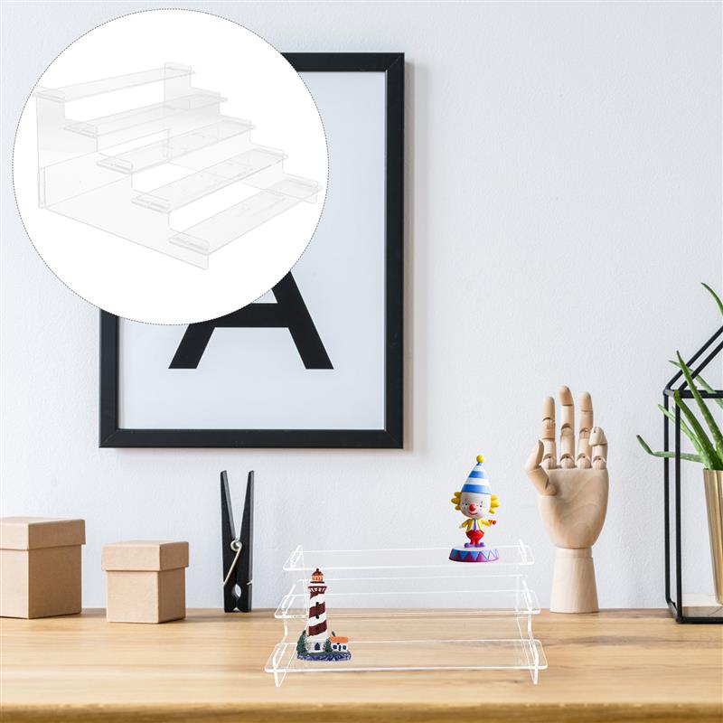 3/5 Layers Acrylic Display Stand Anime Figures Display Rack Cupcake Shelf Desserts Holder Perfume Organizer