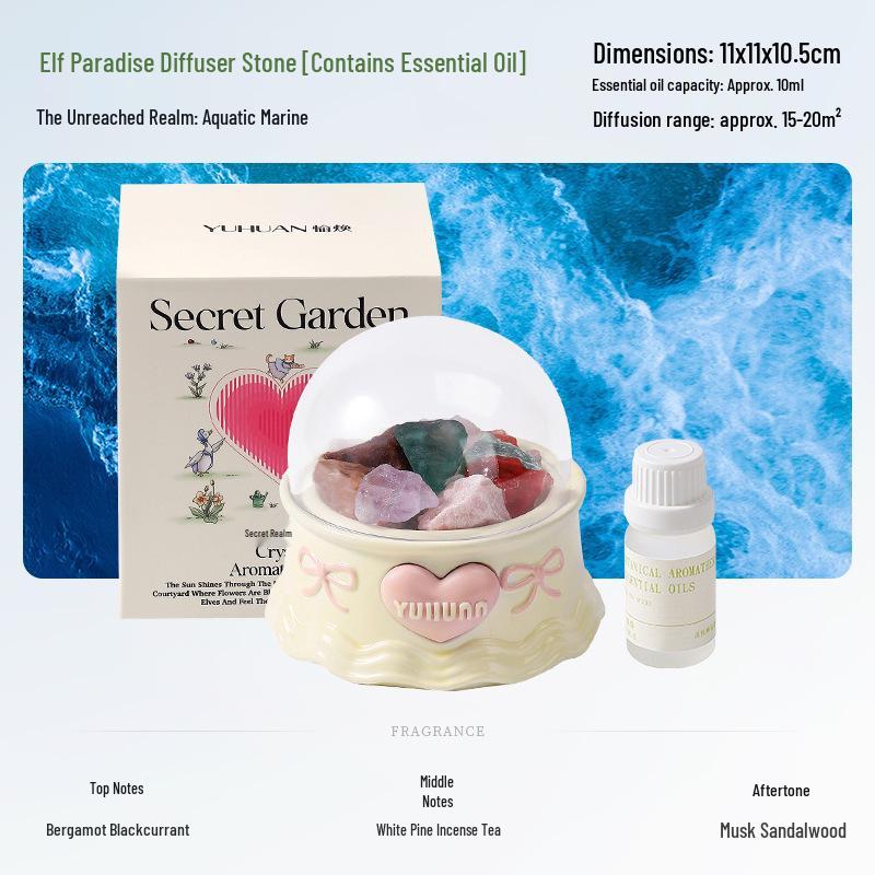 Aroma Diffuser Stone Gift Box for Girls - Crystal Ornament with Essential Oil Fragrance, Long-lasting Light Scent