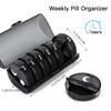 Weekly Pill Organizer Pill Box 2 Times a Day (AM/PM) 7 Day Pill Case, Round Travel Medicine Organizer Large Daily Pill Container