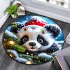 1pc Soft, Absorbent & Non Slip Cute panda Round Rug Soft Circle Rug for Living Room & Bedroom Decor, Chair Mats, and Unforgettable Home Gift