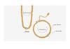 18K Gold Titanium Steel Beaded Zircon Necklace & Bracelet Set for Women