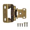 2 Pack Antique Steel Closing Cabinet Hinges 1/2Inch Overlays Half Hide Designs Portable for Kitchen Cabinet Door