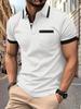 Summer 2025 Men's Casual POLO Shirt - Fashionable Patchwork Short Sleeve with Pocket