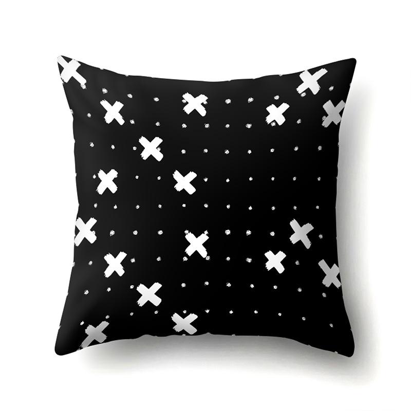 Polyester Pillow Case Geometric Home Printed Pillow Waist Cushion Cover Car Cushion Head Cushion Cover