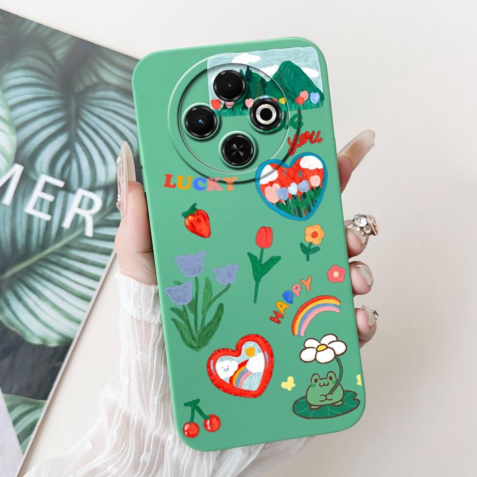 Spark30C Cover For Tecno Spark 30C 2024 Case Cute Cartoon Girl Cover Soft Silicone Phone Case For Spark 30 C Spark30 Full Bumper