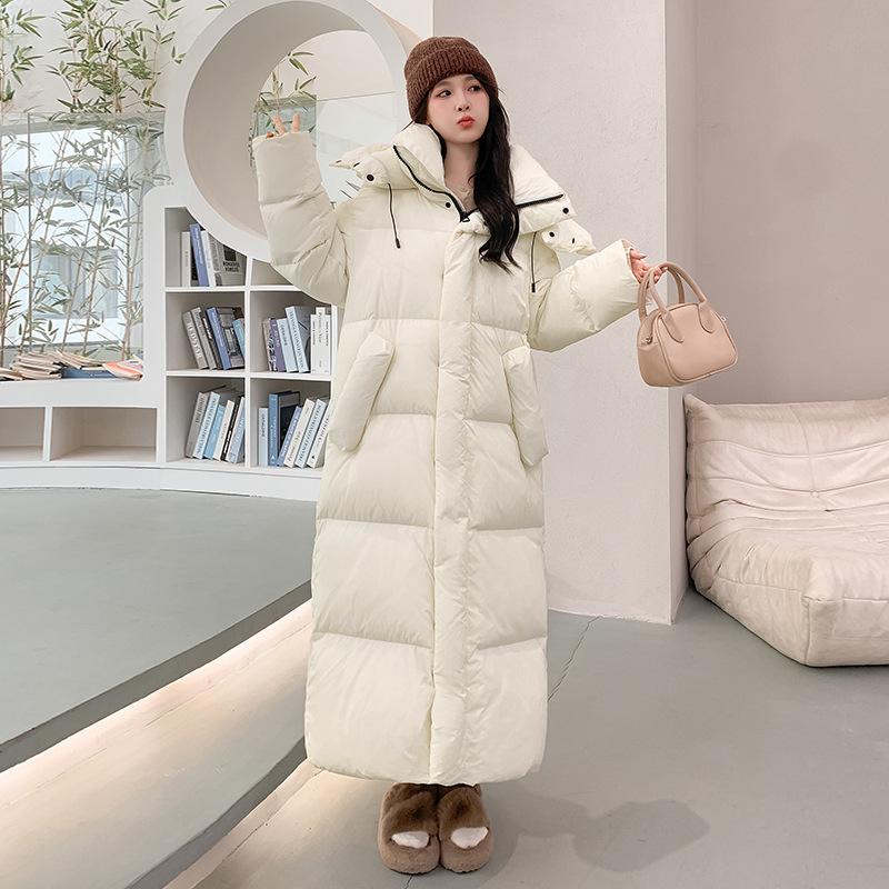 Down and Padded Jacket Women's 2025 Autumn/winter New Korean Version Plus-size Hooded Loose Pie Overcomes Long Padded Jacket