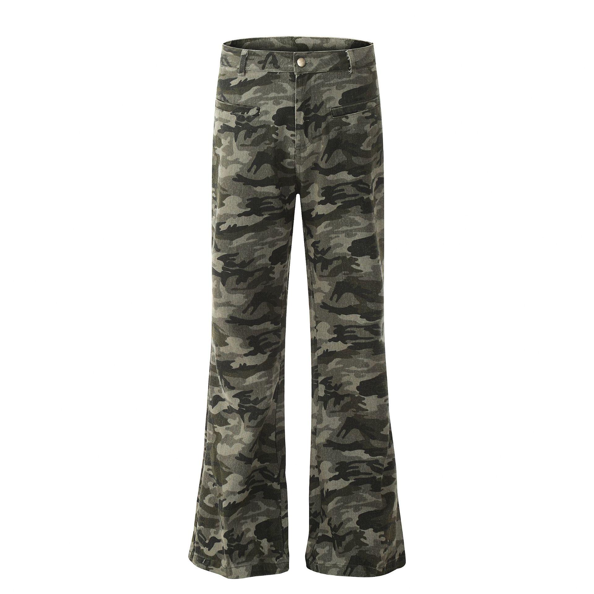 

OREETA Autumn Retro Camouflage Micro-Flare Work Pants - Unisex Slimming American Workwear Extra Large камуфляжний