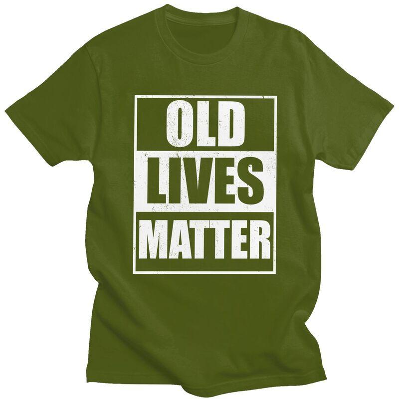 Old Lives Matter Distressed T-Shirt Unisex Kurzarm Lustige Humor Zitate T-Shirt Locker Oversized 100% Baumwolle T-Shirts