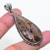 Natural Mud Crack Fossil Gemstone 925 Sterling Silver Jewelry Pendant 2.17" AP-15779