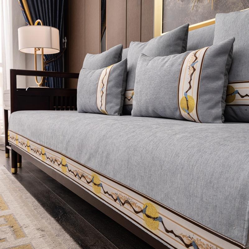 New Chinese Style Gambol Sofa Cushion Four Seasons Universal High-End Simple Cloth Sets Cover Cloth Living Room Non-Slip Mat Set