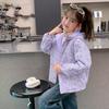 Kids Girls Reversible Fleece Lined Hooded Cartoon Windbreaker Jacket