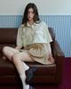 Eoboneoseu Logo Print Pleated Skirt [Beige]
