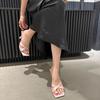 Summer Square Toe Women's Fashion Slippers Fashion High Heel Dress Slides Casual Outdoor Footwear