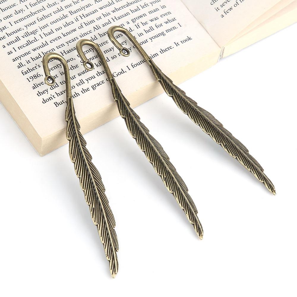 12pcs Bookmarks Zinc Alloy Metal Bookmarks Feather Antique Bronze Feather Bookmarks Antique Bookmarks Crafts