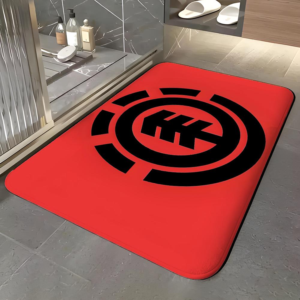 Fashion E-Element Skateboards Logo Floor Mat Soft Flannel Entrance Door Mat Non Slip Absorbent Bathroom Bedroom Floor Rug