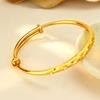 Women's Retro Star Bangle: Imitation Gold Push-Pull Bracelet