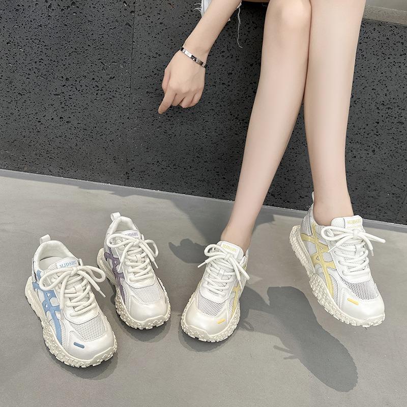 Mesh Inner Height Increase Women's Summer New Thick-soled Breathable Casual Women's Shoes Versatile Sports Shoes Women