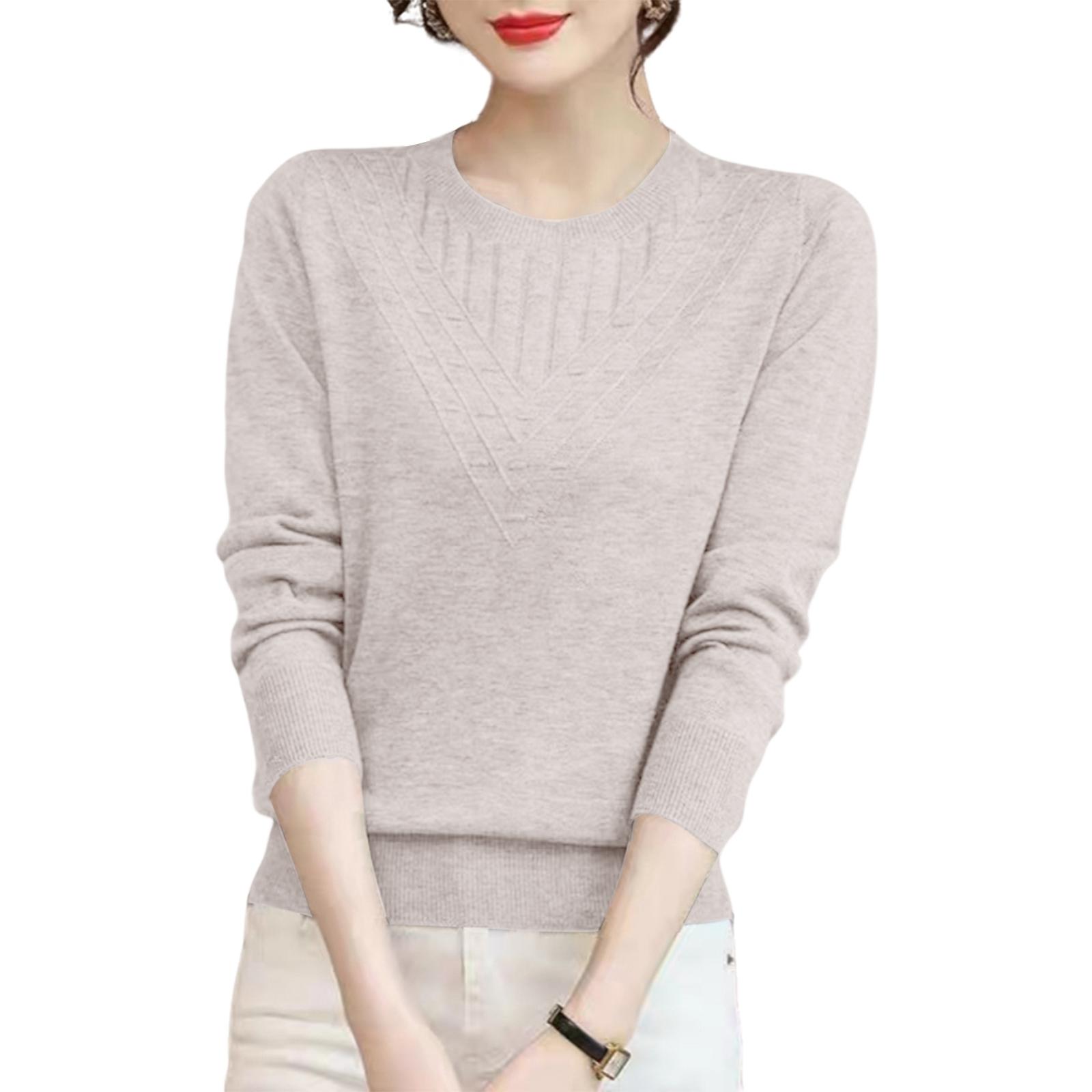 

Women s Fashionable And Versatile Knitted Bottoming Shirt One Size бежевый