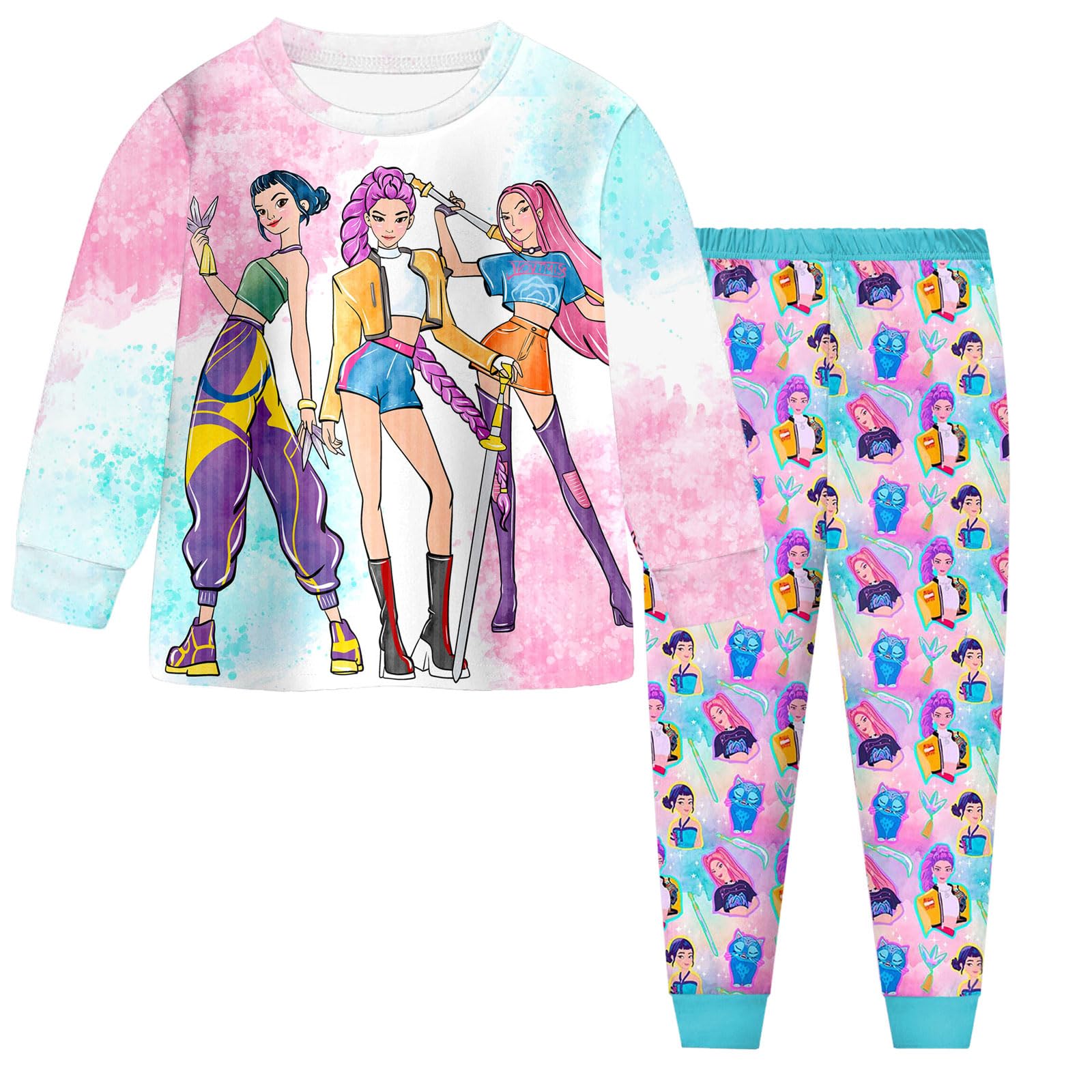 

Детский модный костюм юбка топ с круглым вырезом и длинными рукавами брюки 110