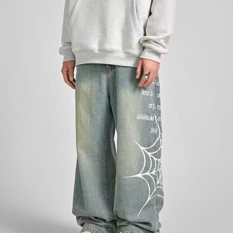 

Те же фирменные печатные американские джинсы прямые широкие повседневные брюки мужские 3XL