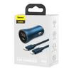 Billaddare Baseus Golden Contactor Pro, Usb + Usb-C, Qc4.0+, Pd, Scp, 40W (Blå) + Kabel USB-C till Lightning 1M (Blå)