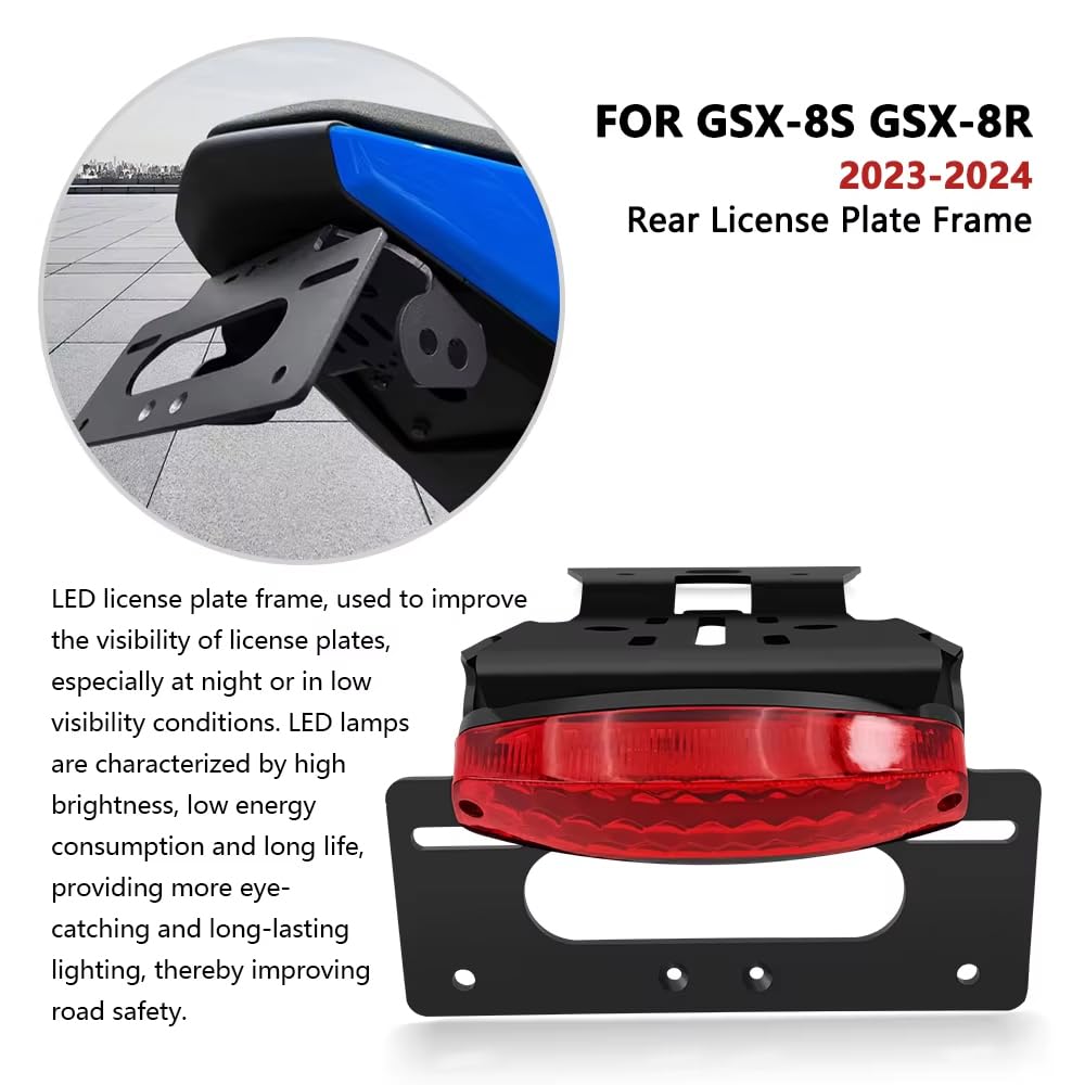 For GSX8S GSX-8S 2024 2023 GSX-8R 2024 GSX8R Motorcycle License Plate Holder Bracket Fender