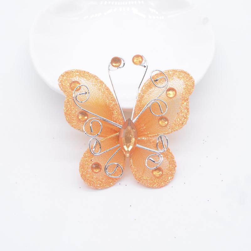 4 Stück Bling Puder Harz verzierte Drahtgeflecht Schmetterlingsapplikationen für Kleidung Hut Schuhe Nähaufnäher DIY Kopfschmuck Haarspangen Dekor