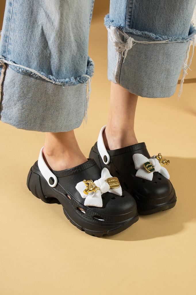 High Sole Ribbon Detailed Eva Comfort Women's Sandals DNZ223-24B