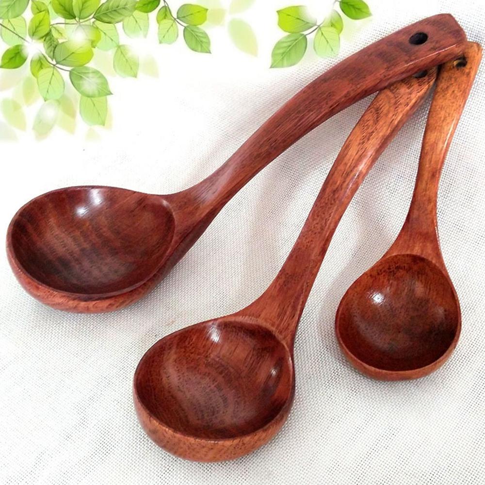 Stirrer Hot Pot Spoon Natural Wooden Long Handle Ladle Scoop Rice Soup Spoon Wood Spoon Soup Ladle