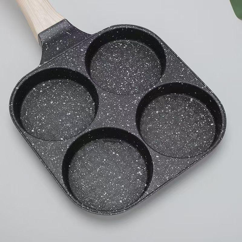Multi Functional Non Stick Pan, Four Hole Egg Burger Frying Pan, Induction Cooker Gas Universal, Mini Frying Pan