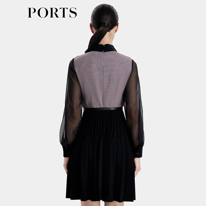 PORTS Women's Houndstooth Wool Midi Dress