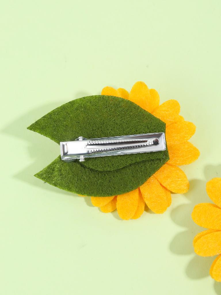 Sunflower Hair Clip for Girls Solid Polyester Hairpins Korean DIY Fashion Hairwear Handmade Hairgrips Children Hair Accessories