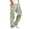 Calça cargo masculina com cordão, calça larga com muitos bolsos, calça casual, calça de moletom, microelástica, cintura média, algodão, linho