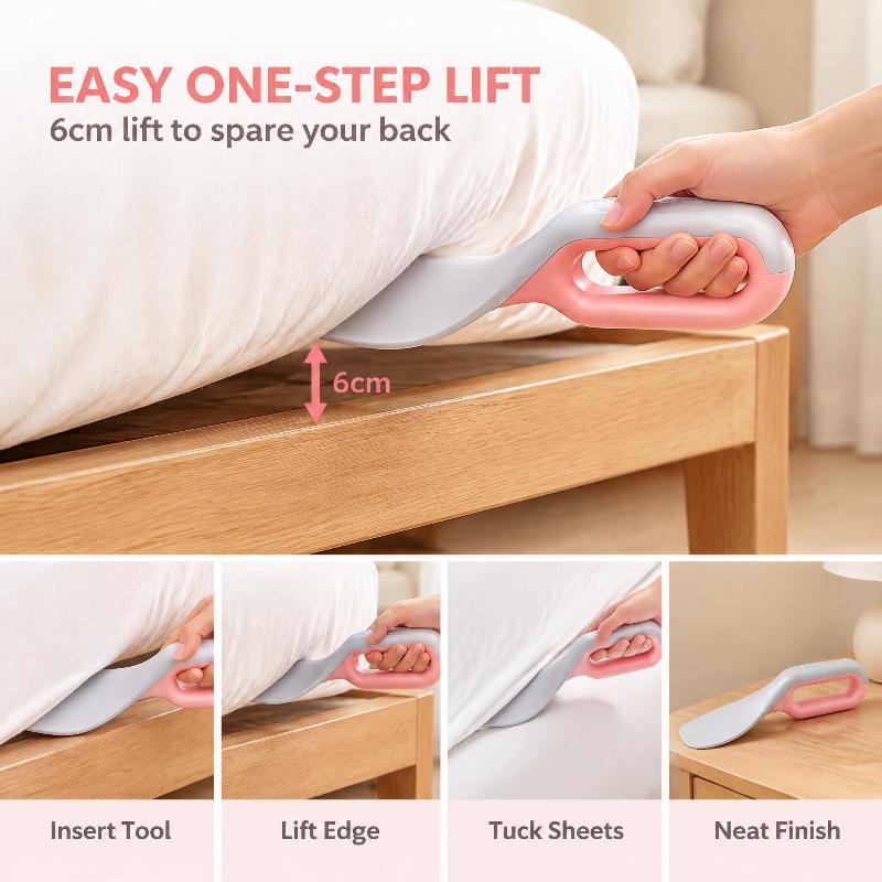 1/2/3Pcs New Ergonomic Bed Lifter Tool With Hair Removal Efficient Bed Sheet Changer Labor Saving Portable Sheet Changing Home
