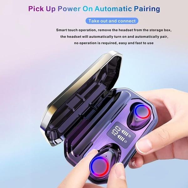 9D HiFi Bluetooth 5.0 CVC8.0 Noise Reduction Stereo Wireless TWS Bluetooth Headset LED Display Headset Waterproof Dual Headphones with Power Bank