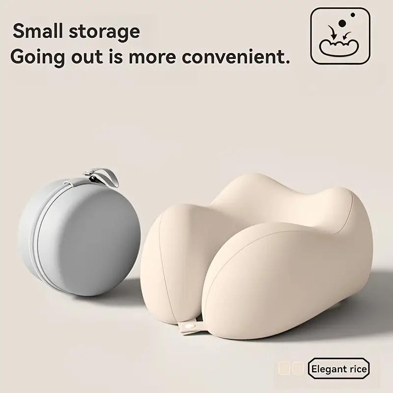 Portable Neck Pillow for Travel & Home Use Ergonomic Cervical Support Easy Storage Comfortable Sleep Slow Rebound Lightweight