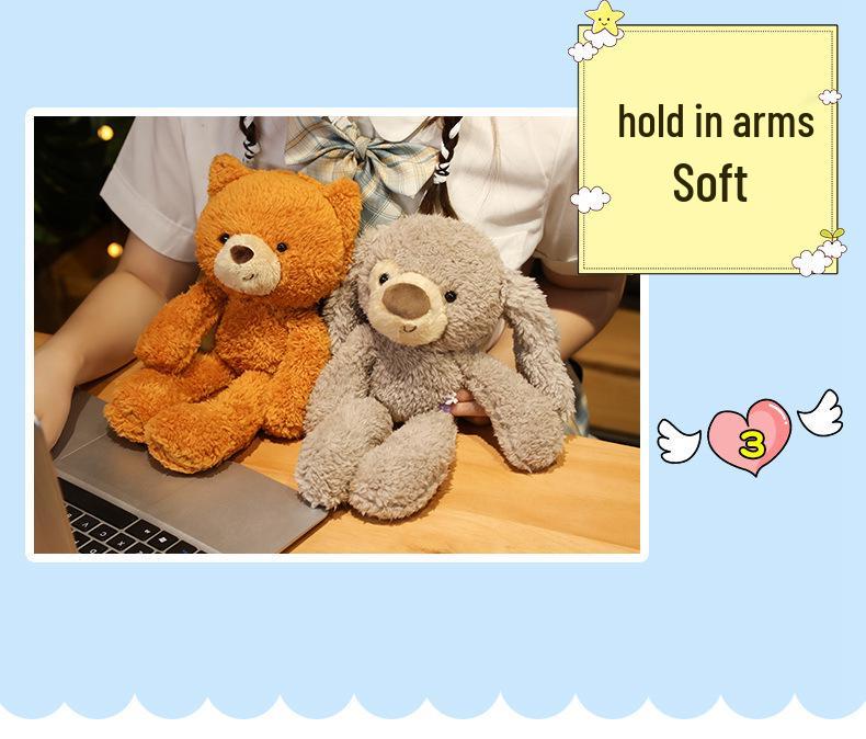 Poupées en Peluche de Dessins Animés Populaires - Ours en Peluche Jambes Longues Grosse Tête, Cochon Rose, Chat, Canard Jaune - Idéal pour Cadeaux et Machines à Pinces