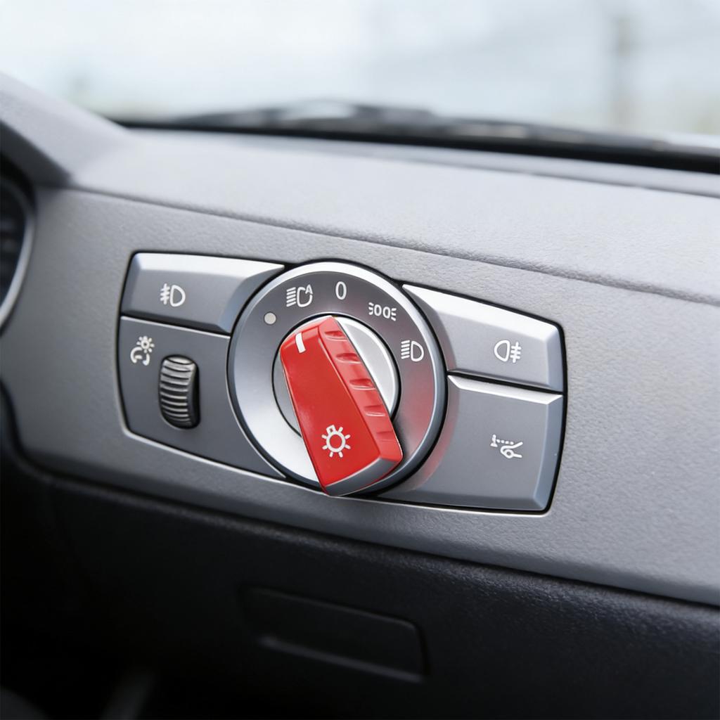 Automotive Headlight Switch Knob Head Light Switch Rotary Knob Lamp Button Cap for BMW 5 Series E60 E61 X5 X6 E70 E71 E72 Z4 E89