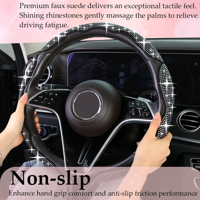 Fashion with Diamond Car Universal 38cm Steering Wheel Cover Colorful Bronzing Diamond BlingBling Steering Wheel Accessories