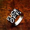 Fuck Off Punk Style Ring, High-end Men's Retro Trendy Cool Ring